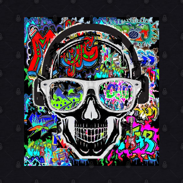 Graffiti Music Skulls by LowEndGraphics